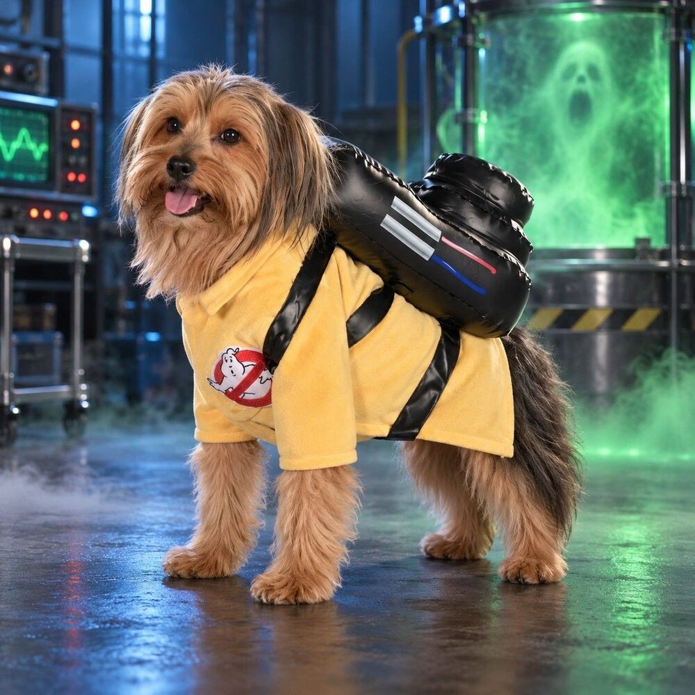 Rubie’s Ghostbusters Movie Pet Dog Halloween Costume Large L New Proton Pack C84